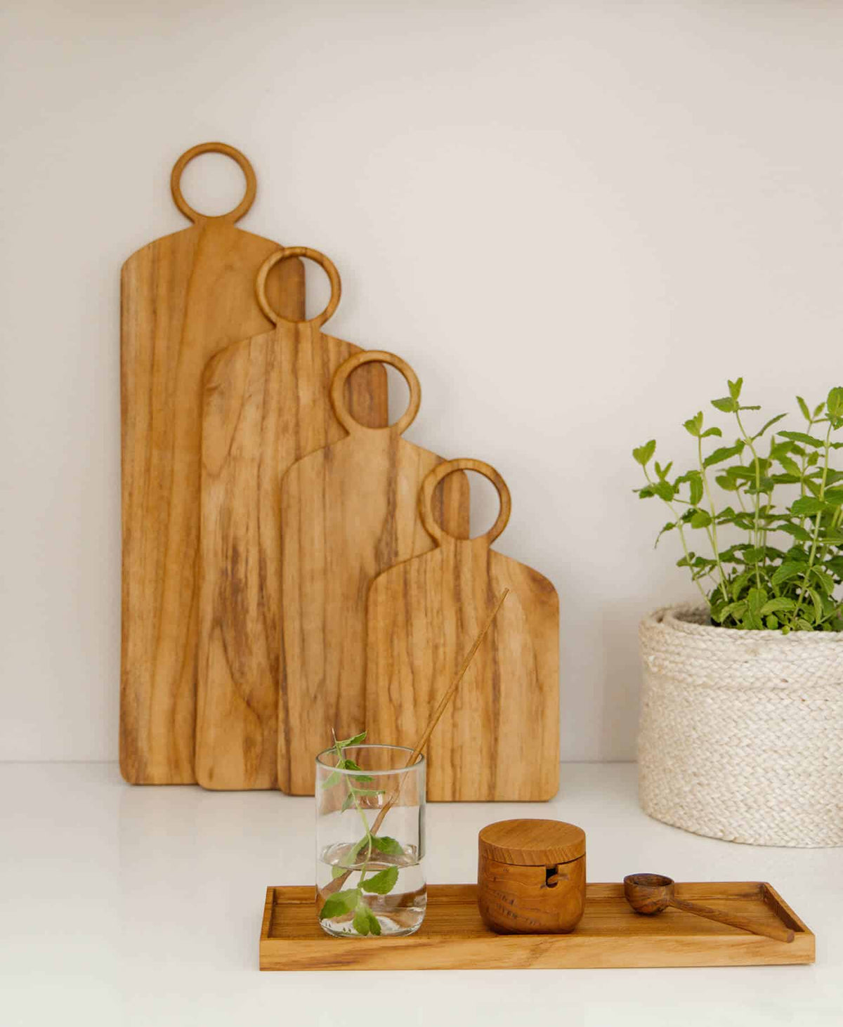 Holzbrett Brettchen Holz Teak Original Home skandinavisch