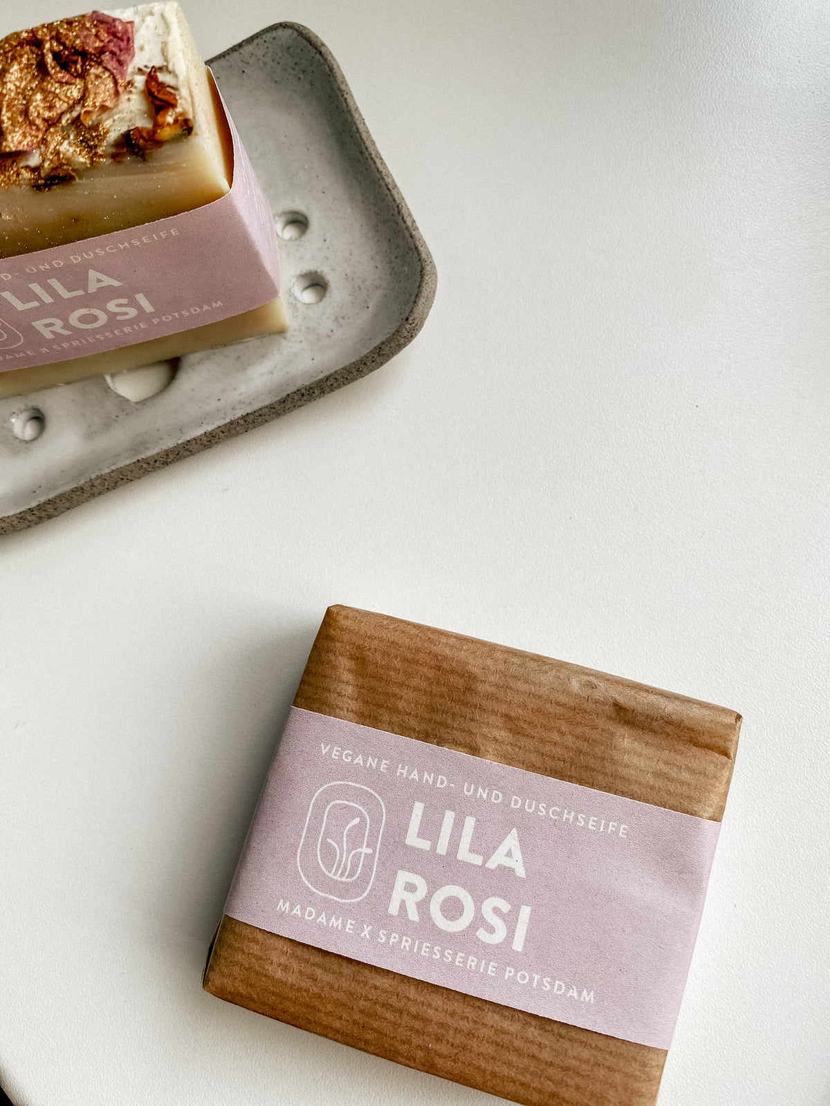 Lila Rosi Hand- & Duschseife Seife vegan Madame Pflegers Die Spriesserie
