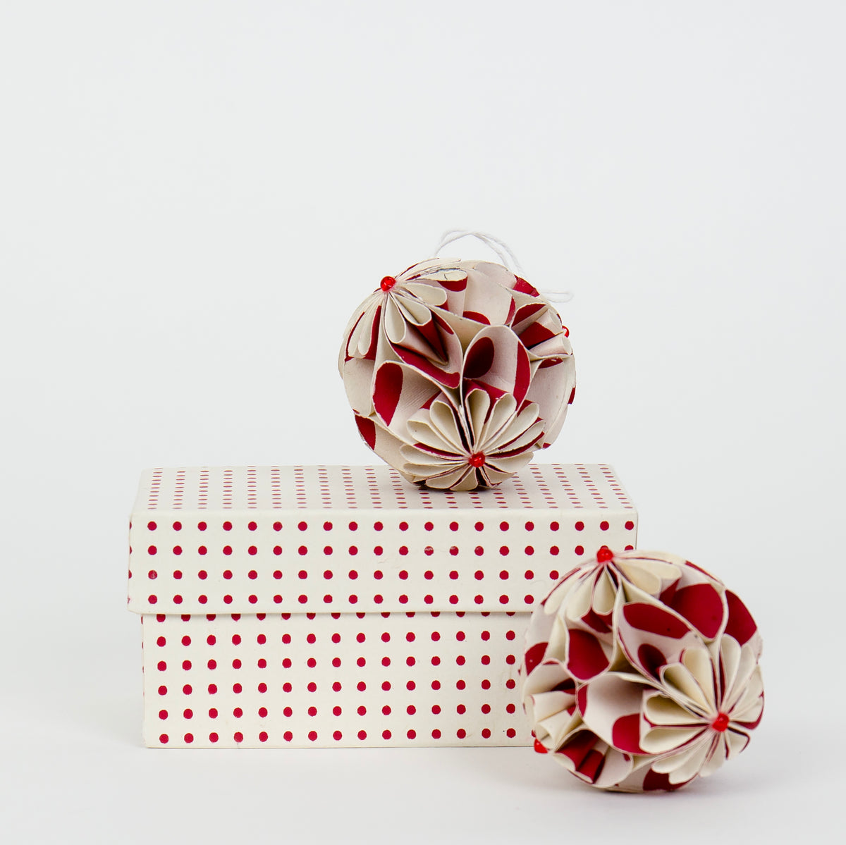 Flower Ball Origami Weihnachtsbaumschmuck Anhänger A world of craft Geschenk