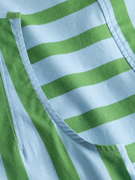 Top Streifen kurz Bio-Baumwolle Mademoiselle Yeye lockerer Schnitt Grün Blau