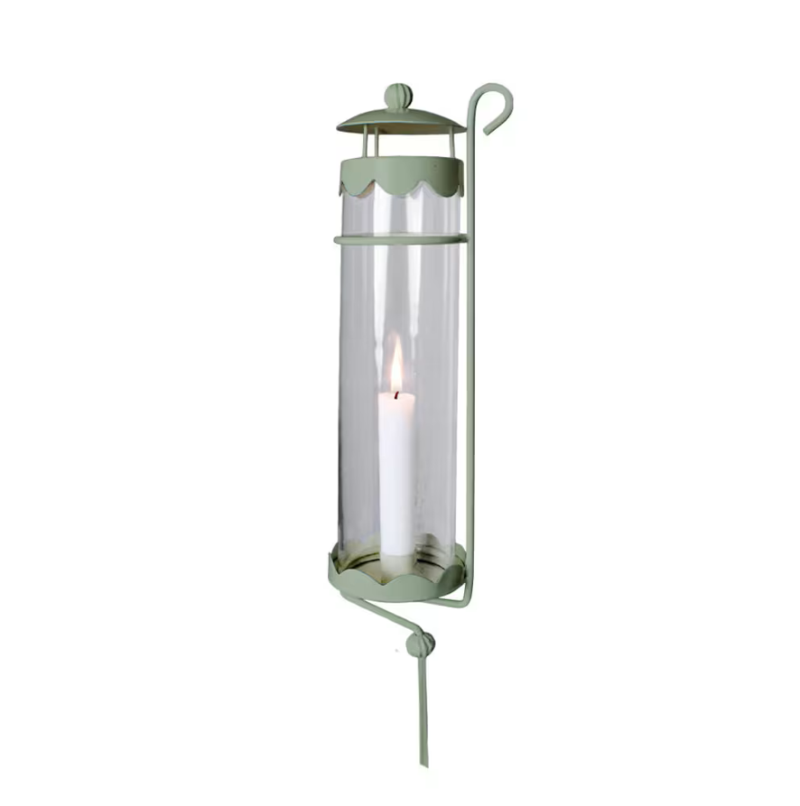 Windlicht Laterne skandinavisch romantisch Cottage Garden Lampe Leuchte Outdoor Balkongarten Strömshaga Schweden Außenbeleuchtung Salbei Grün Glas Metall