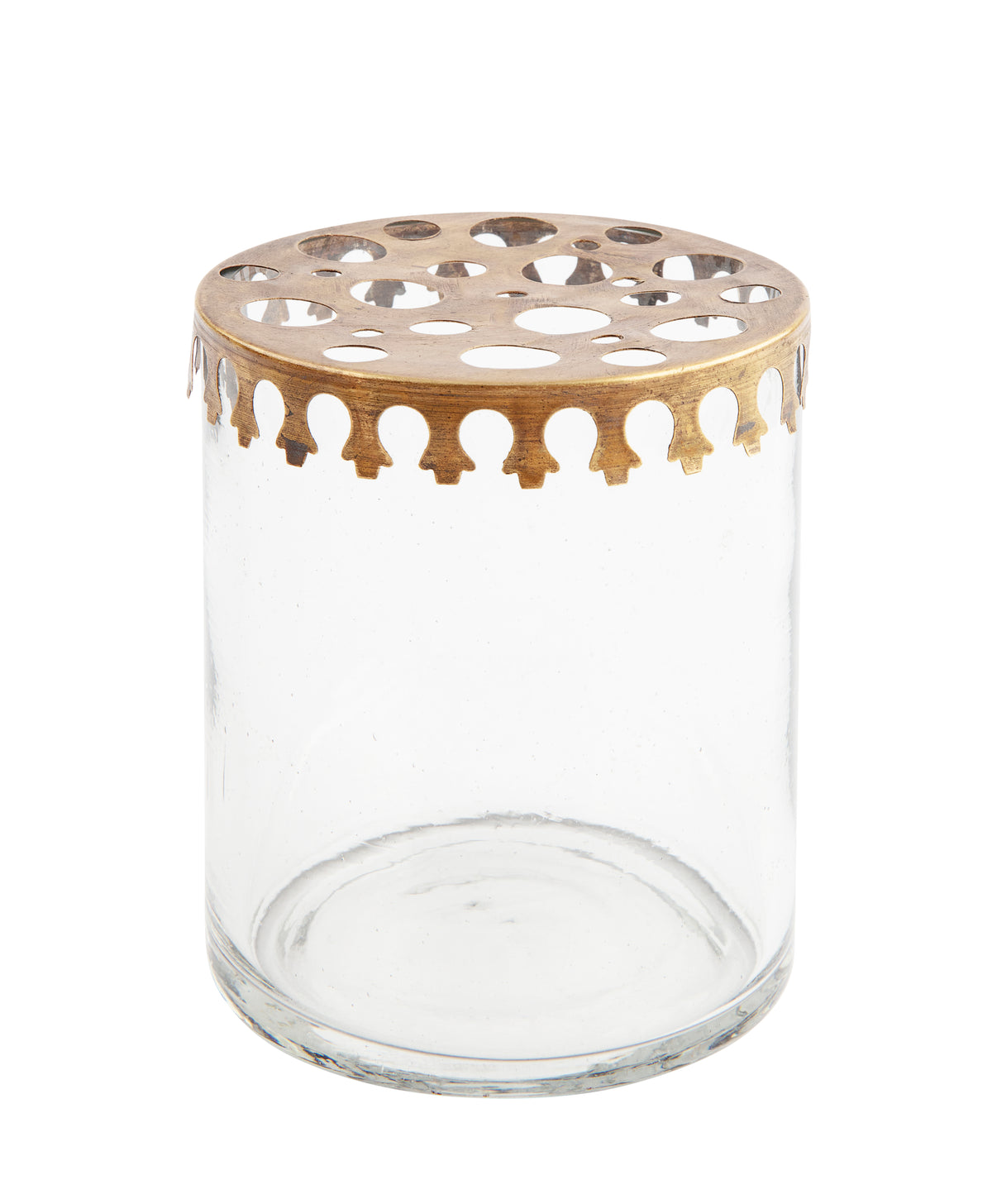 Glass vase with lid for arranging flowers
