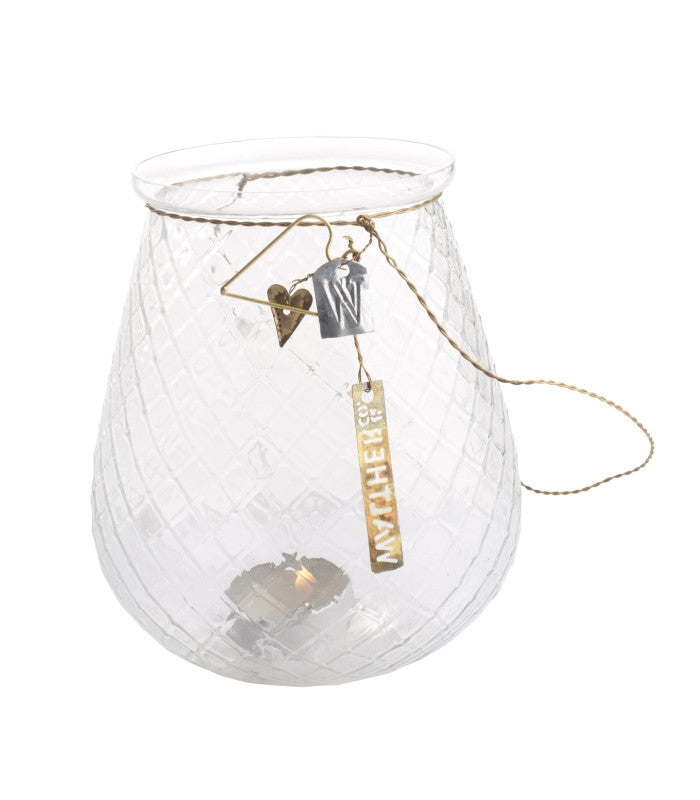 Lantern & small vase for hanging