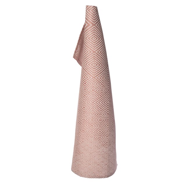 Handtuch Geschirrtuch Leinen Haken skandinavisches Design plastikfrei Verpacken Iris Hantverk Schweden Muster Raute Rose Creme