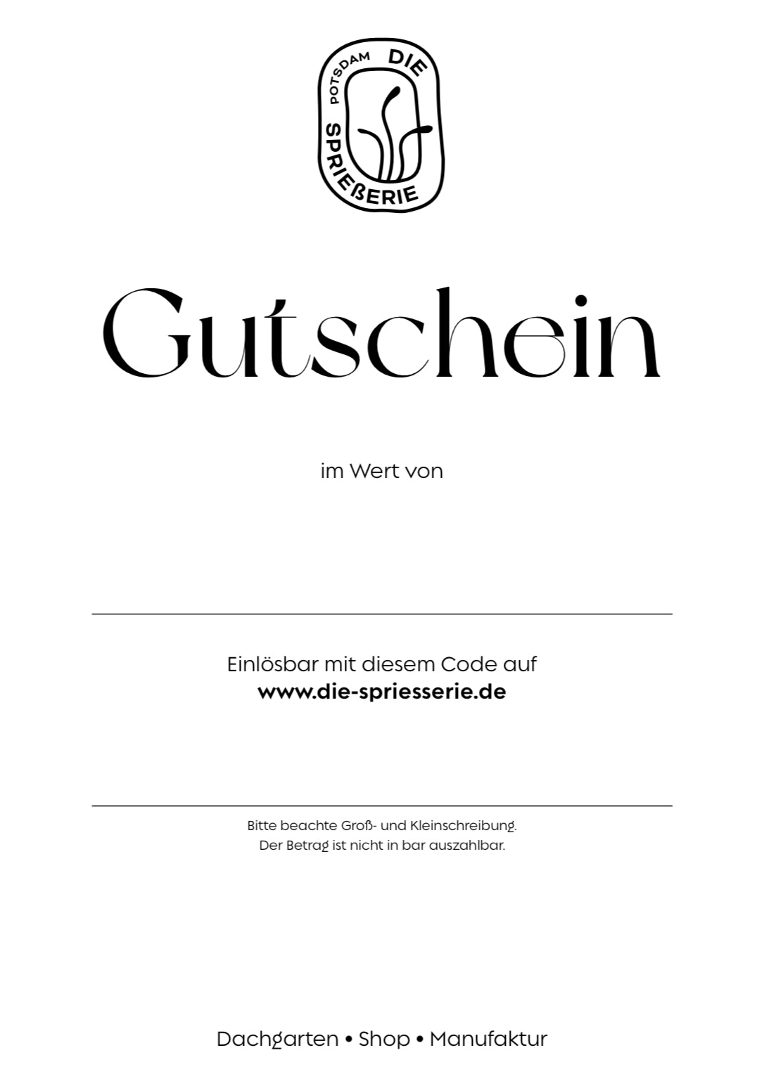 The Sprießerie - gift voucher