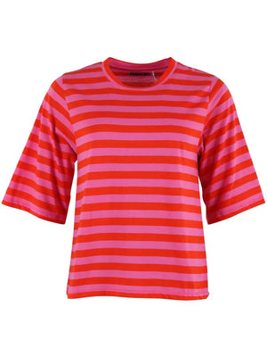 Open image in slideshow, T-Shirt Shirt Bluse Dreiviertel-Ärmel 3/4-Ärmel Danefae Danebasic Glad Tee leicht Rot Pink Superpink fair fashion
