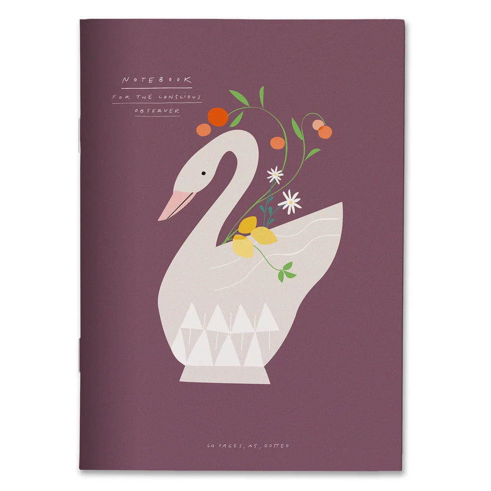 Notizbuch Schwan Heft Malbuch gepunktet Schwan Blumen Pleased to meet