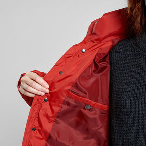 Puffer winter coat in rust red