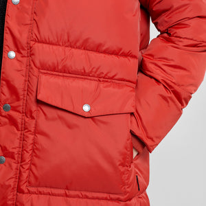 Puffer winter coat in rust red