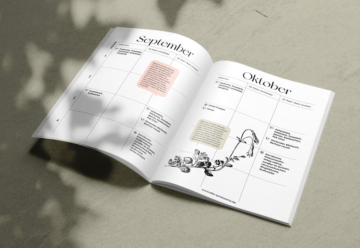 Aussaat- & Pflanzkalender Gartenkalender Wandkalender Gartenplaner Gartenplanung Pflanzplanung Die Sprießerie Gartenjournal Pflanztermine Garten To Dos Gartenaufgaben