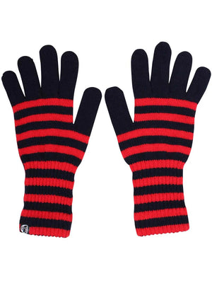 Handschuhe Fingerhandschuhe Wolle gestreift Danefae Rot Blau