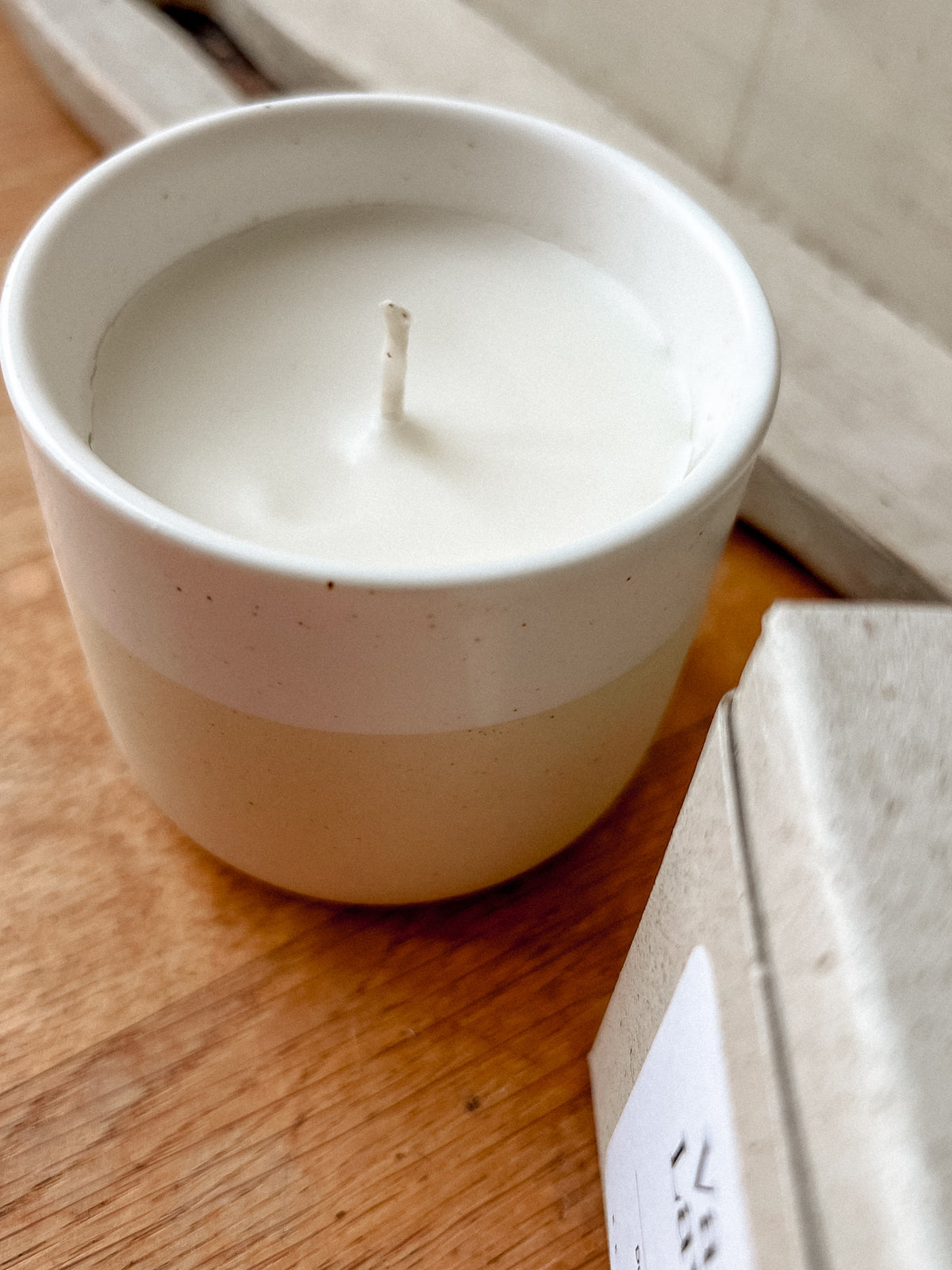 Duftkerze Vanille Lavendel Ätherische Öle Rapswachs keramikbecher