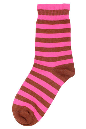 Wolle Socken Streifen Pink Danefae