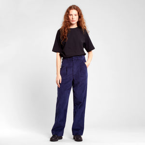 Open image in slideshow, Navy Uddevalla trousers made from organic corduroy
