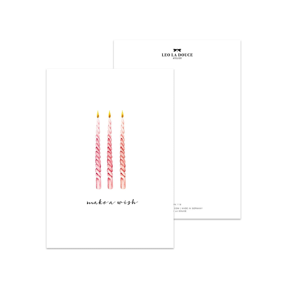 Postkarte Make a wish - Red Candles
