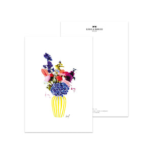 Postkarte Spring Flowers Blumenstrauß Blumengruß Blumenvase Leo La Douce