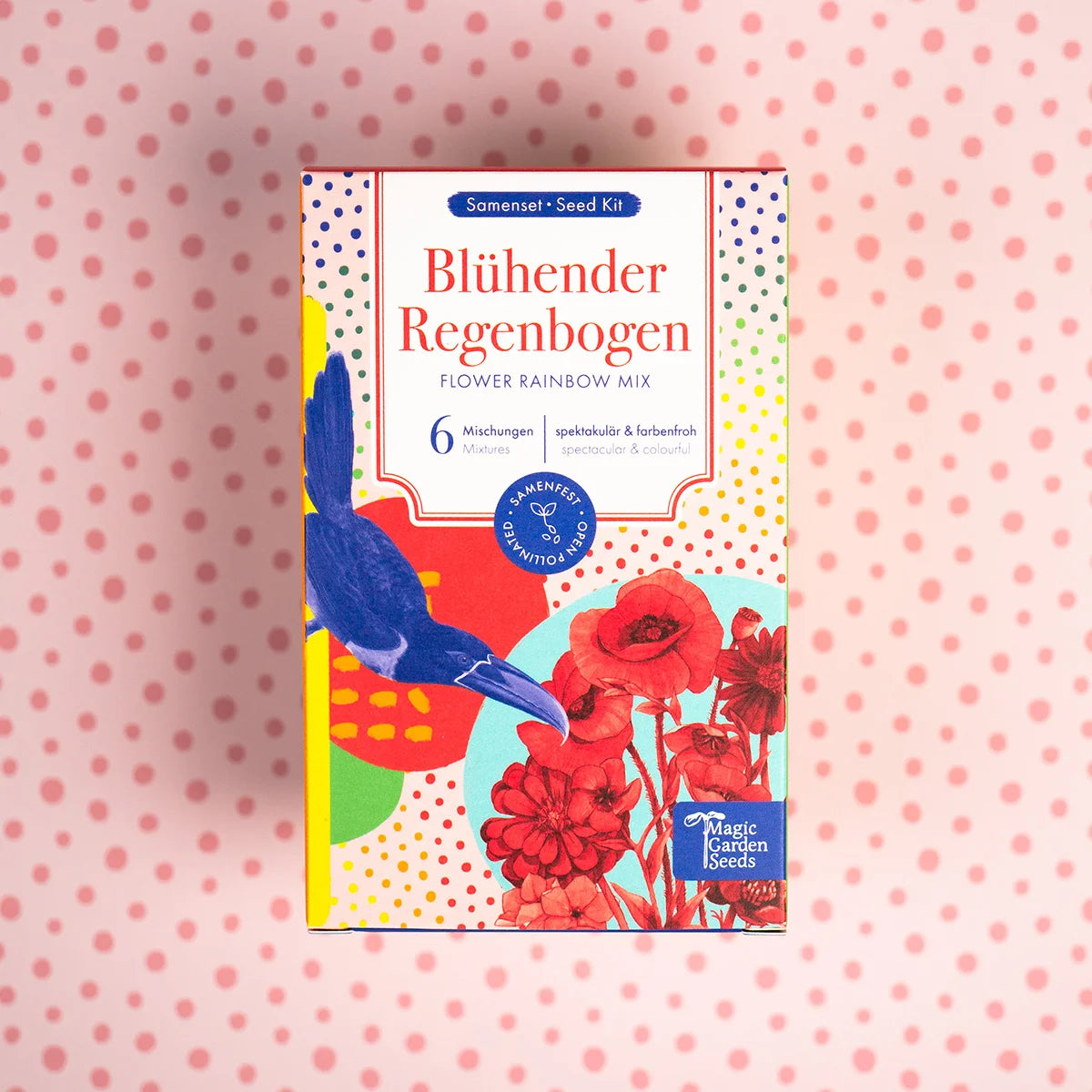 Blumensamen Schnittblumen Blumengarten Wildblumen samenfest Magic Garden Seeds Dahlie Kornblume Regenbogen insektenfreundlich Blühmischung