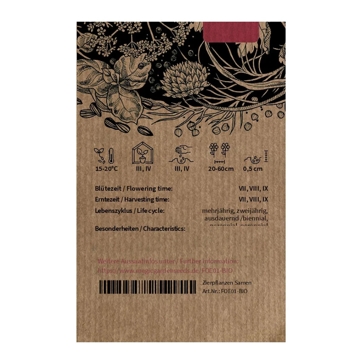 Bronzefenchel Foeniculum vulgare Bio Saatgut Magic Garden Seeds Fenchel Gewürz Staude bienenfreundlich