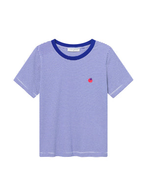 Tomatenliebe Tomate Stickerei T-Shirt gestreift Streifen maritimes Muster Mademoiselle Yeye Baumwolle