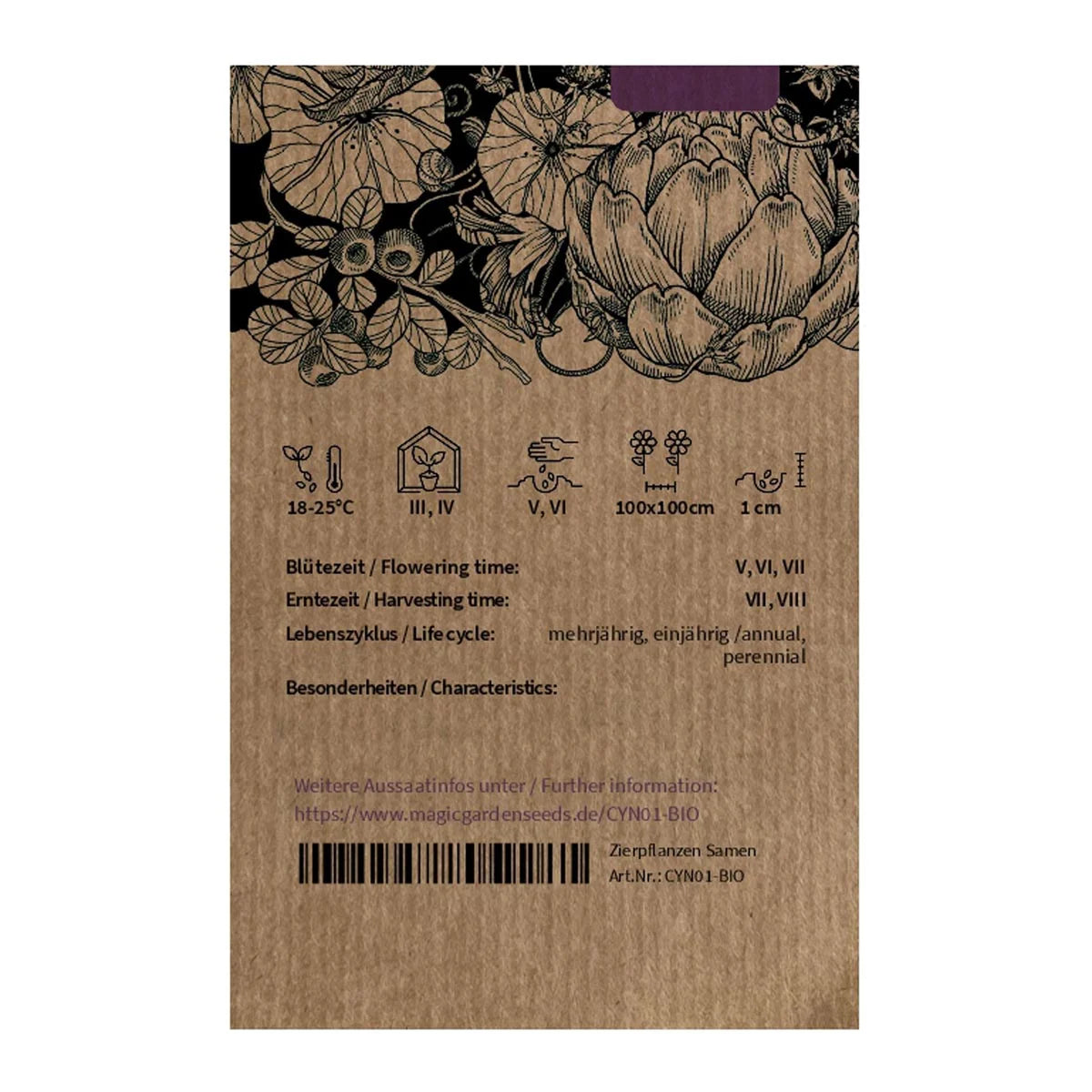 Spanische Artischoke Cardy Kardone Cynara cardunculus Bio Saatgut Samen Magic Garden Seeds