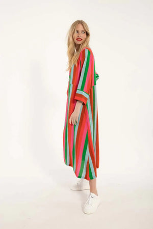 Bild in Slideshow öffnen, Sommerkleid Kleid Streifen Danefae Danelionesse Cotton Modal Dress
