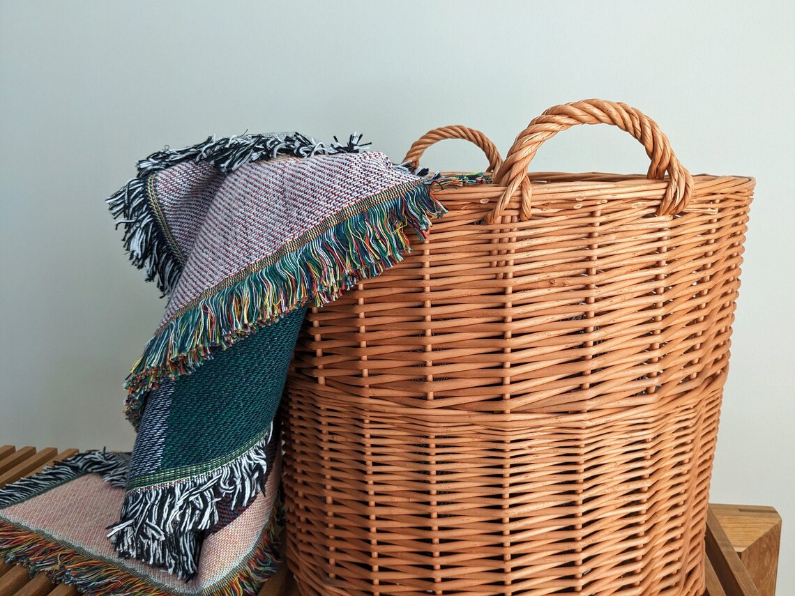 Hand-woven basket for plants, laundry, pillows etc.