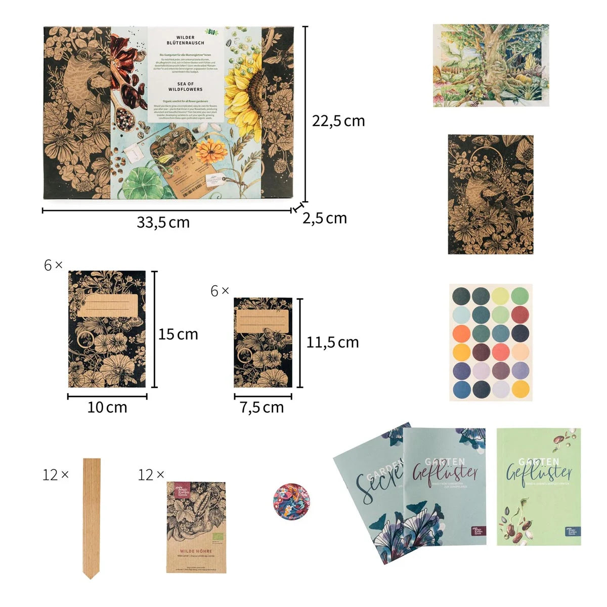 Wilder Blütenrausch Saatgut Set Blumengärtnerin Schnittblumengarten Bio Samen Magic Garden Seeds Samentüten
