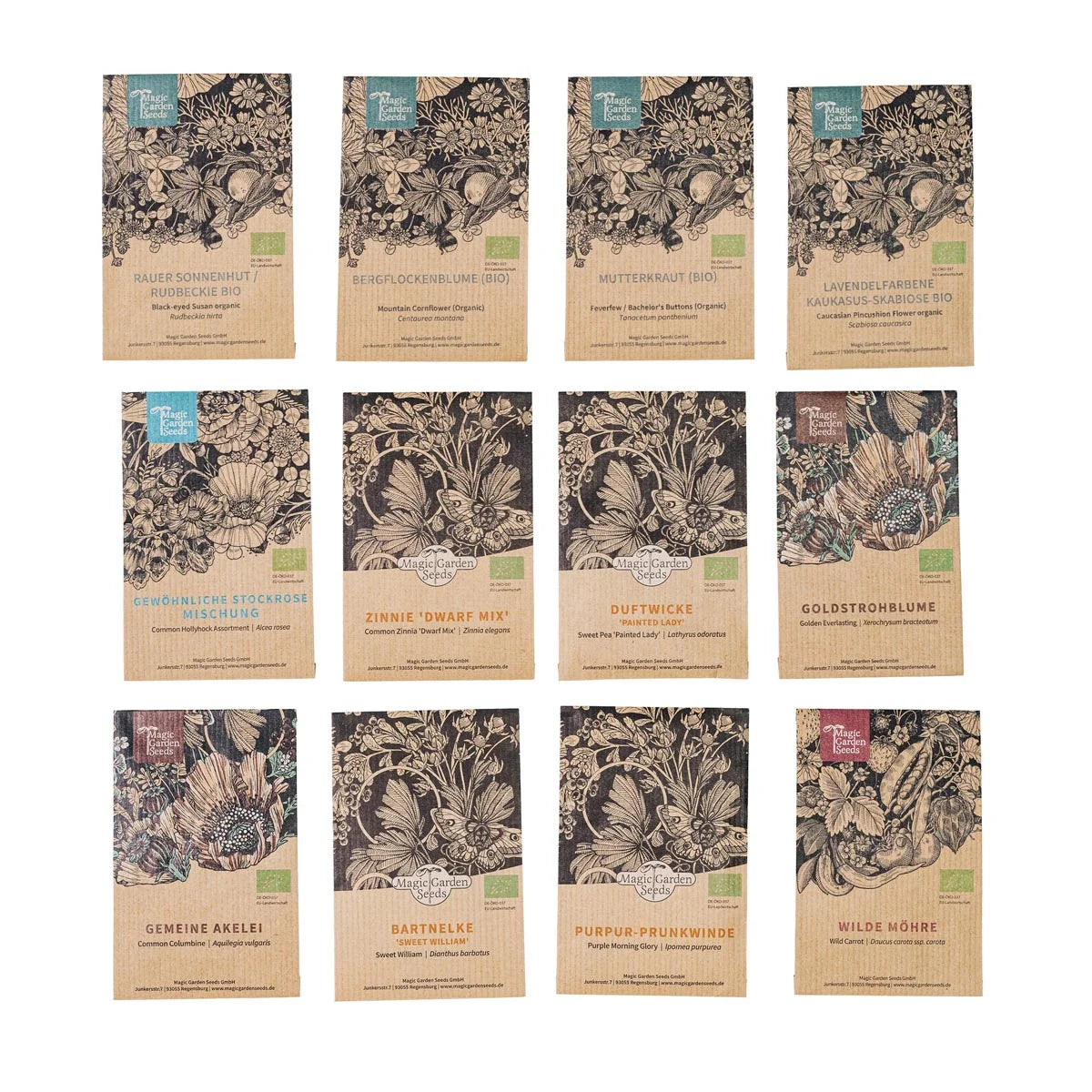 Wilder Blütenrausch Saatgut Set Blumengärtnerin Schnittblumengarten Bio Samen Magic Garden Seeds Samentüten