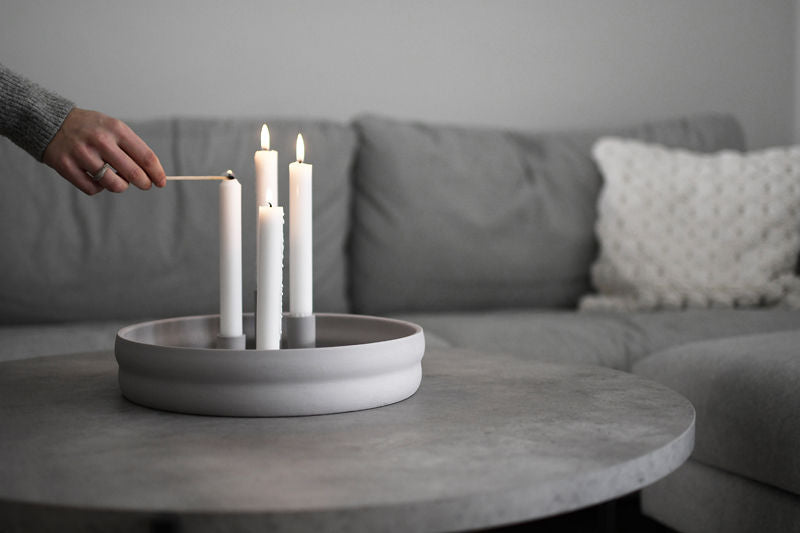 Candle holder bowl Bolmen in light gray