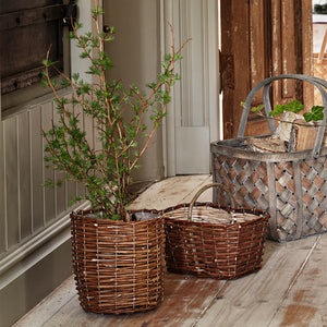 Open image in slideshow, Plant pot made of woven willow - various sizes
