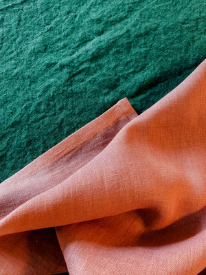 Open image in slideshow, Linen napkins - Dusty Lavender &amp; Salmon
