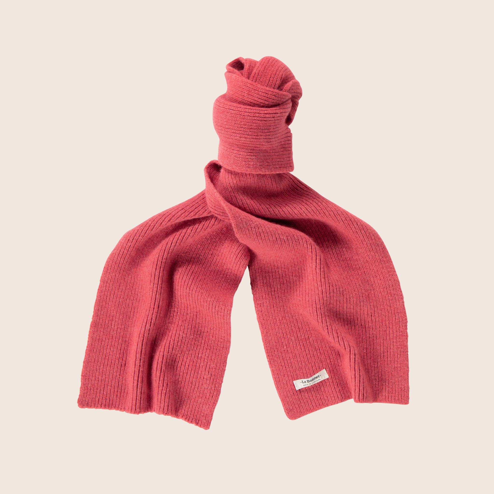 Salmon colored wool scarf